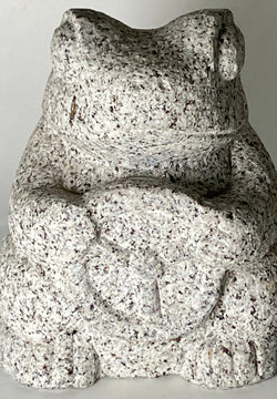 Frog Gray Granite Stone Sculpture Traffic Safety Frog Statue 'Kaeru' Handmade
