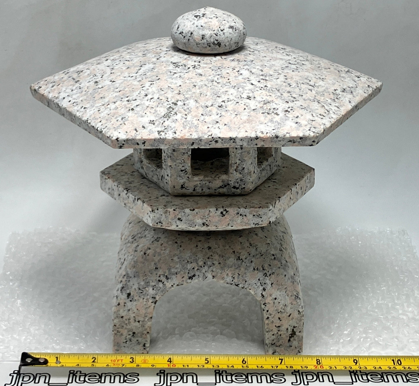 Zen Pink Gray Yukimi Stone Lantern