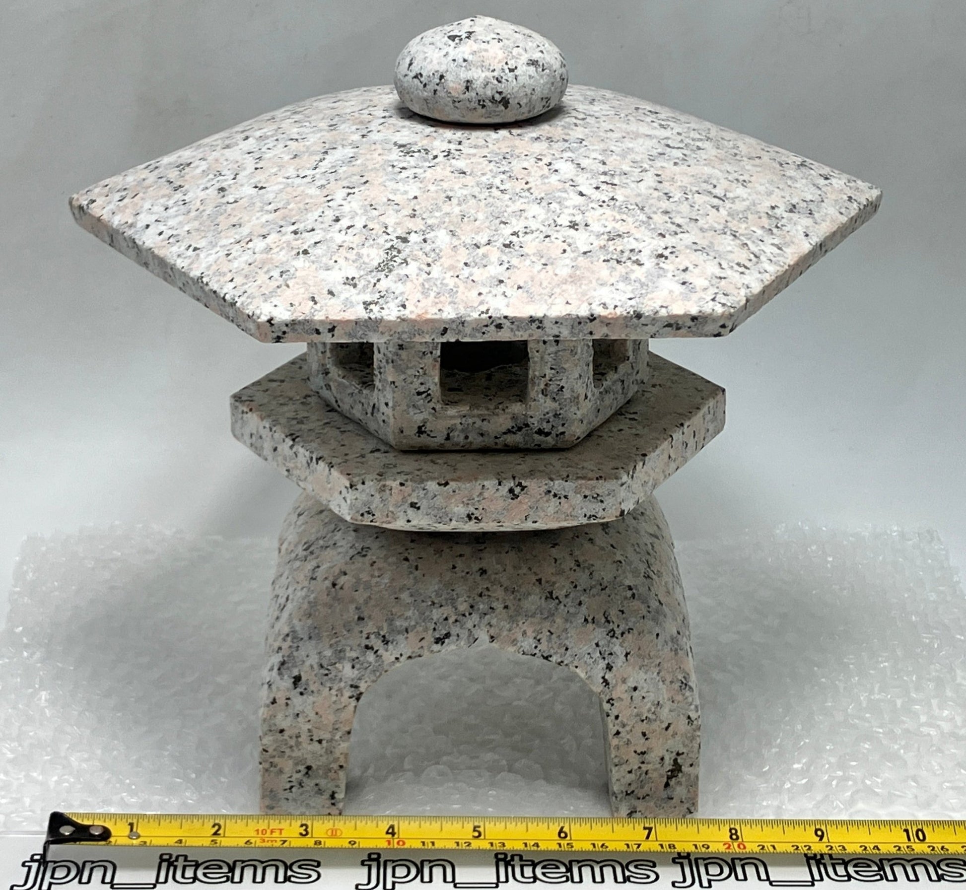 Zen Pink Gray Yukimi Stone Lantern