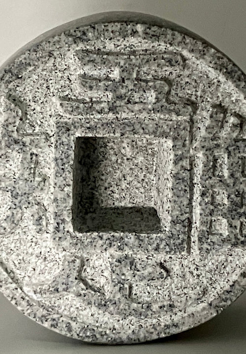 Zen Tsukubai Chozubachi Gray Granite Stone Sculpture Handmade Japanese Garden