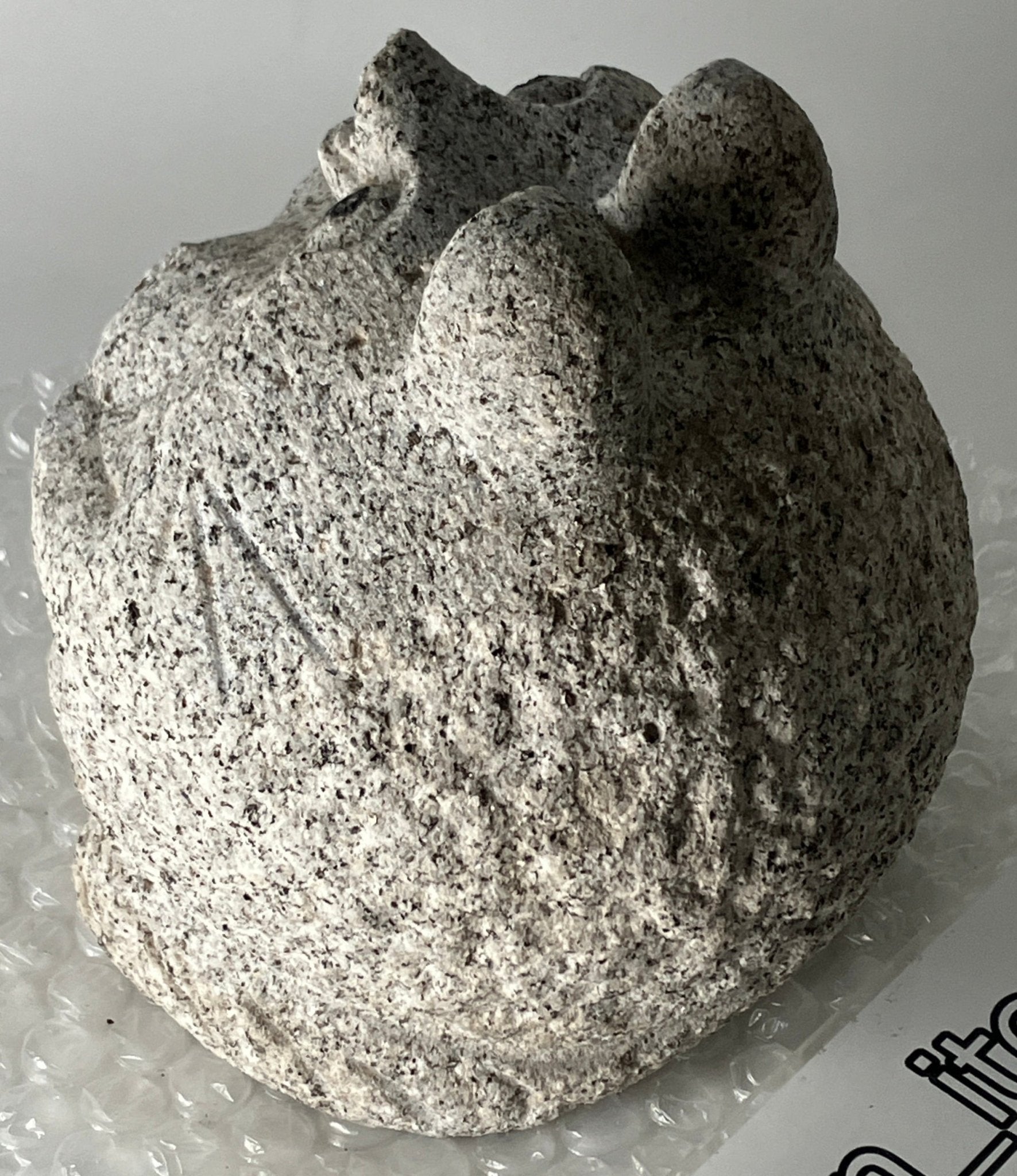 Female Tanuki Statue Hand-Carved Granite Stone Japanese Raccoon Dog - japanstones.shop