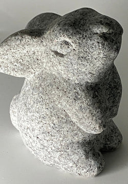 Rabbit Gray Granite Stone Sculpture Handmade Japanese Garden