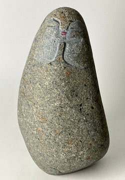 Small Shengmu Pebble Stone Jizo Sculpture Handmade Japanese Type B