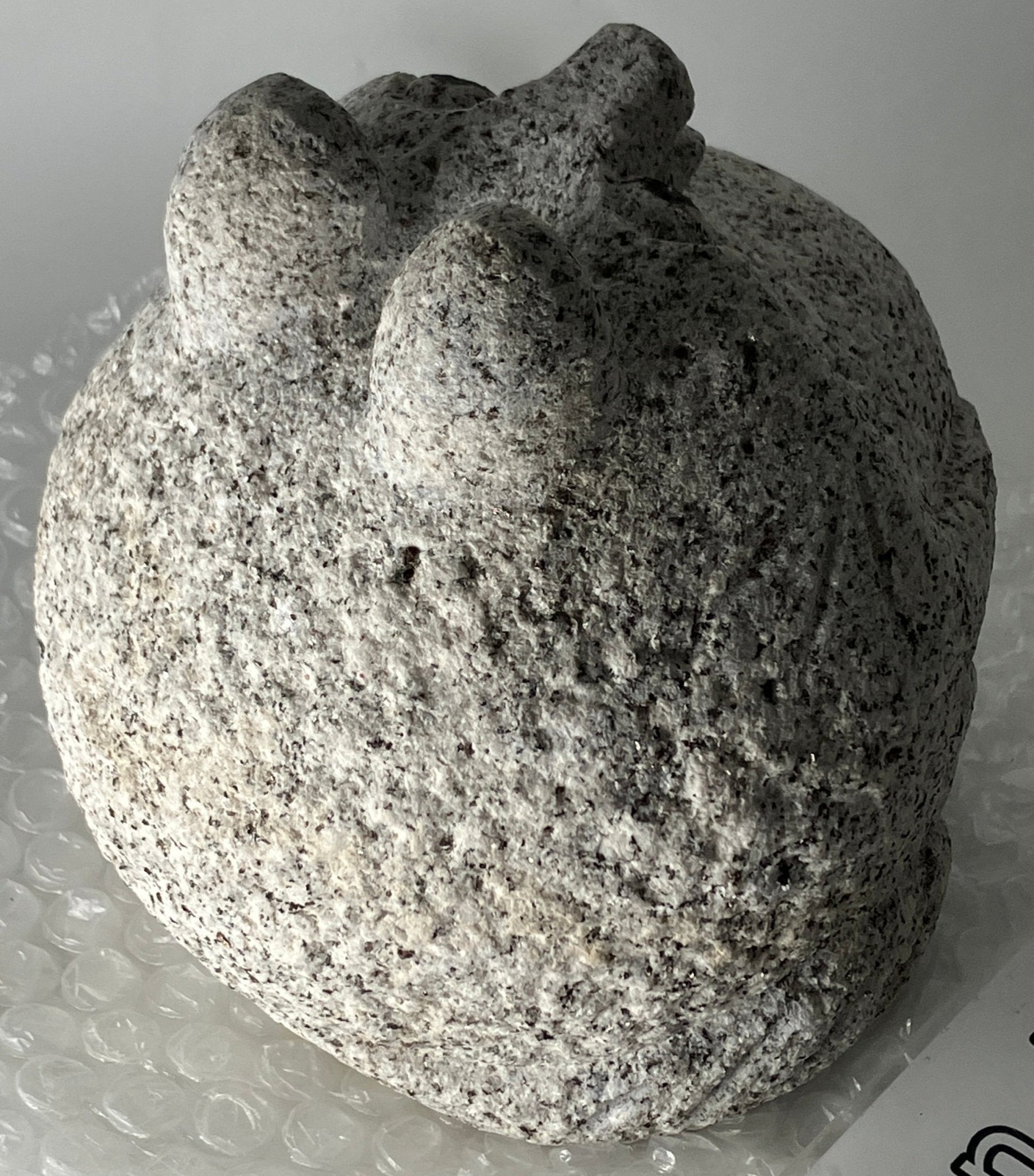 Male Tanuki Statue Hand-Carved Granite Stone Japanese Raccoon Dog - japanstones.shop