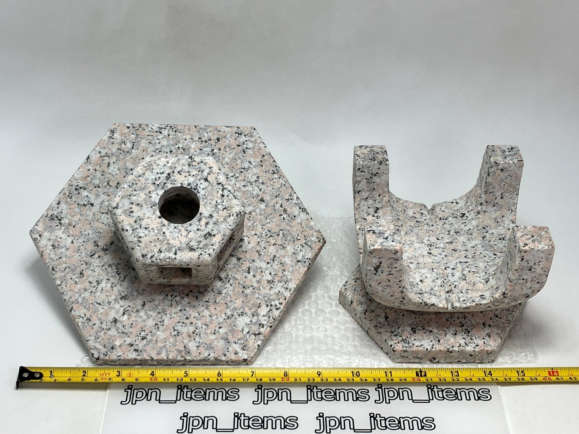 Zen Pink Gray Yukimi Stone Lantern