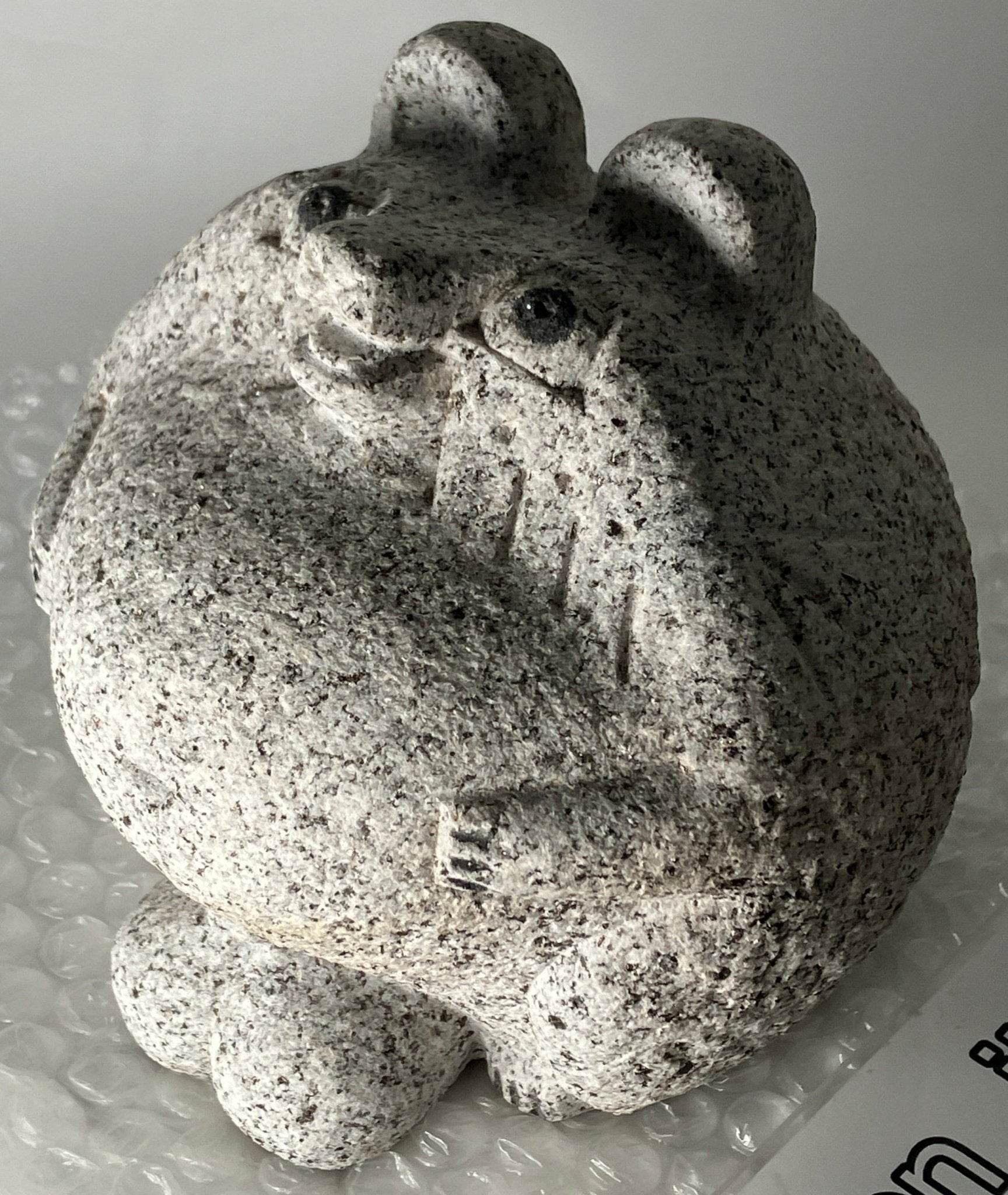 Male Tanuki Statue Hand-Carved Granite Stone Japanese Raccoon Dog - japanstones.shop