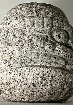 Zen Daruma Statue Carved from Natural Granite Stone Handmade Japan