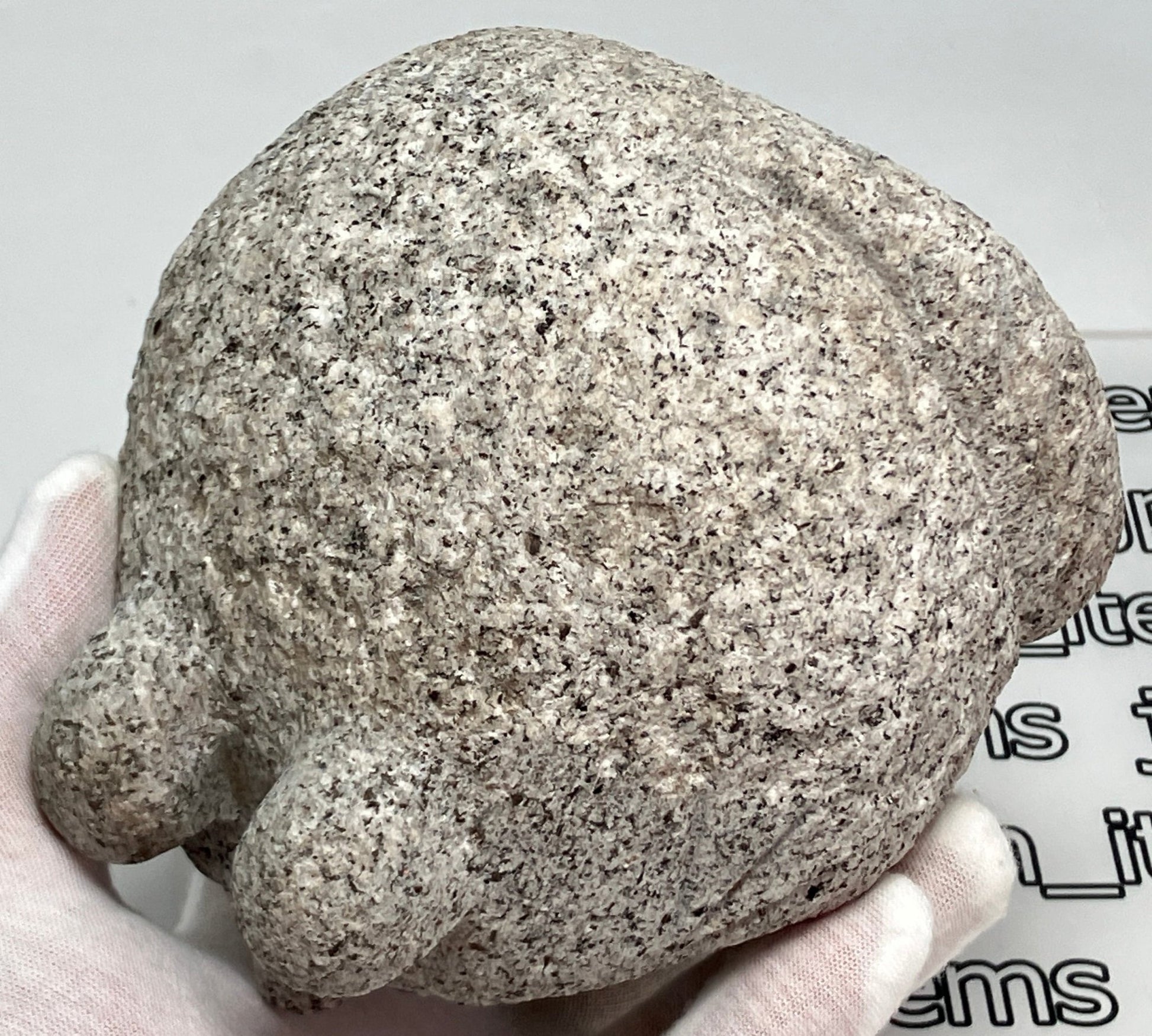 Female Tanuki Statue Hand-Carved Granite Stone Japanese Raccoon Dog - japanstones.shop