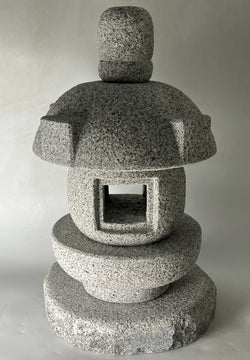 Zen Small Misaki Stone Lantern Gray Granite Japanese Garden Ornament Statue