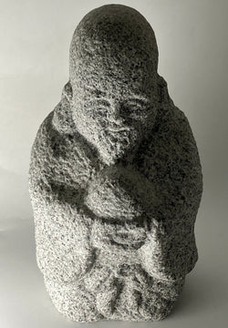 Seven Lucky Gods Jizo Fukurokuju Gray Granite Stone Sculpture Japanese Garden