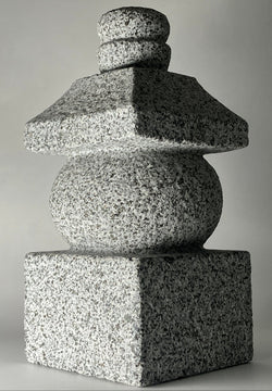 Zen Gray Stone Gorinto Micro Granite Japanese Garden Ornament Statue