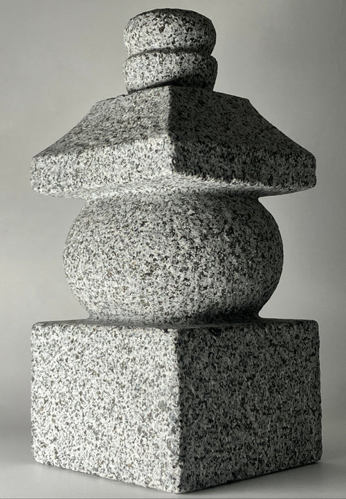 Zen Gray Stone Gorinto Micro Granite Japanese Garden Ornament Statue