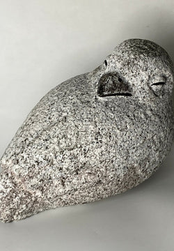 Small Eurasian Tree Sparrow Figurine Granite Stone Sculpture Japan Handmade