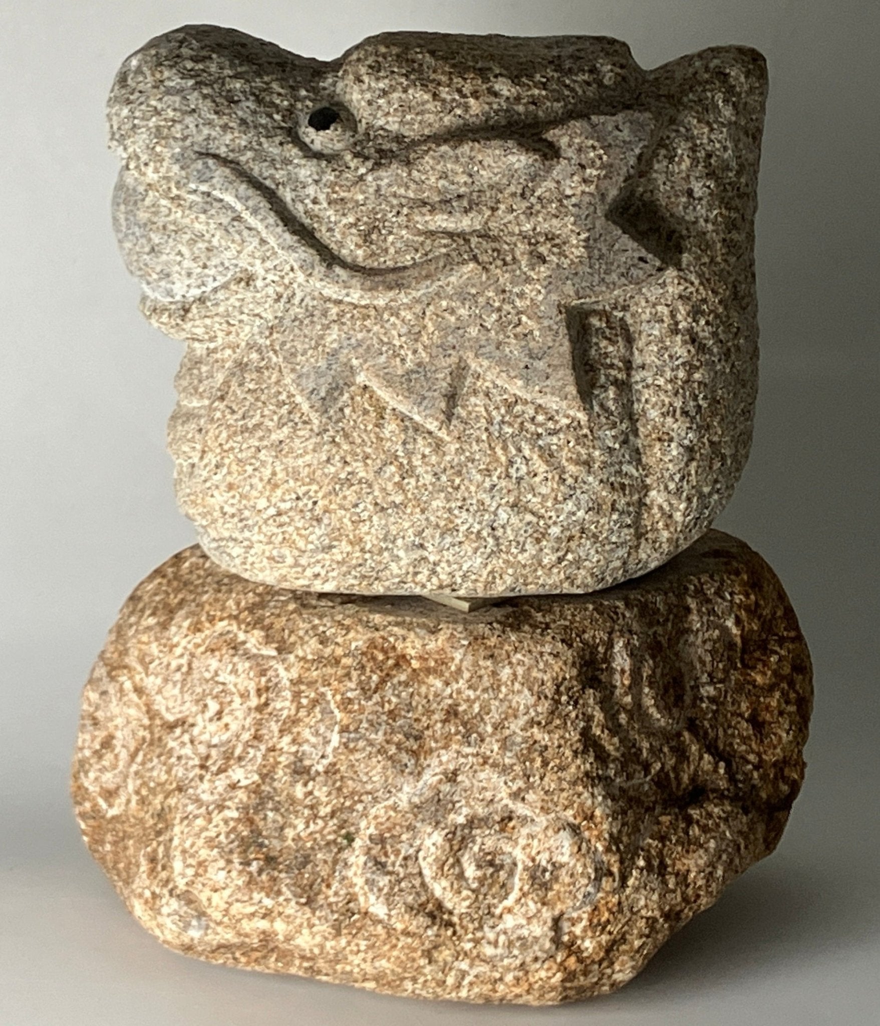 Brown Dragon Statue Granite Aji Rust Stone Sculpture Handmade Japanese ...