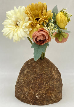 Brown Diorite Stone Vase Andesite Natural Sculpture Japan