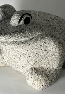 Gray Frog Granite Stone Sculpture Handmade Japanese