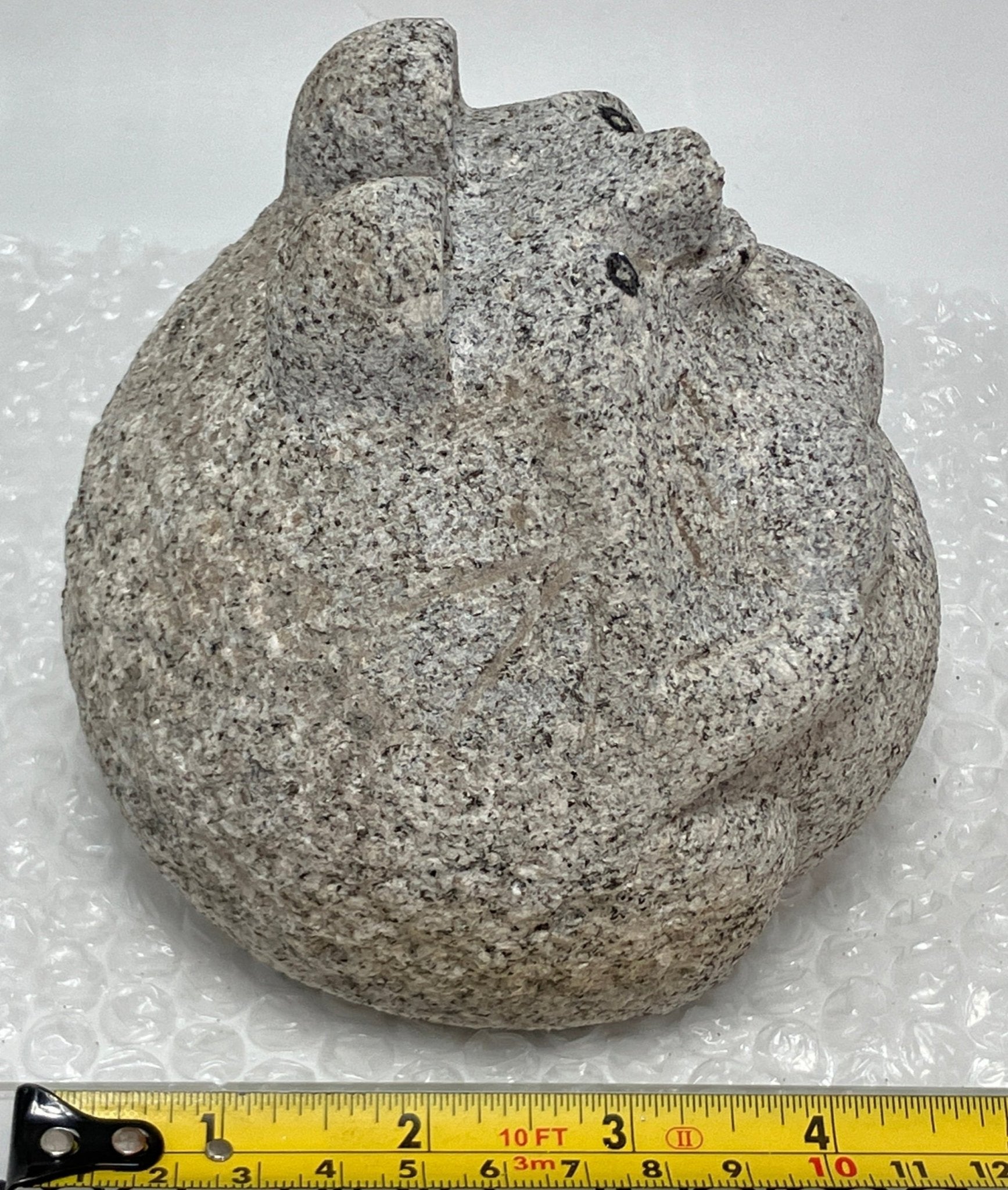 Female Tanuki Statue Hand-Carved Granite Stone Japanese Raccoon Dog - japanstones.shop