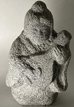 Seven Lucky Gods Jizo Benzaiten Gray Granite Stone Sculpture Japanese Garden