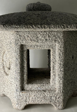 Gray Medium Sunshouan-Gata Granite Stone Lantern Tourou Handmade Japanese Garden