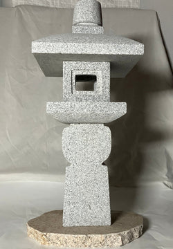 Zen Granite Gray Oribe Stone Lantern Tourou Japan Japanese Garden Statue 22.8 in