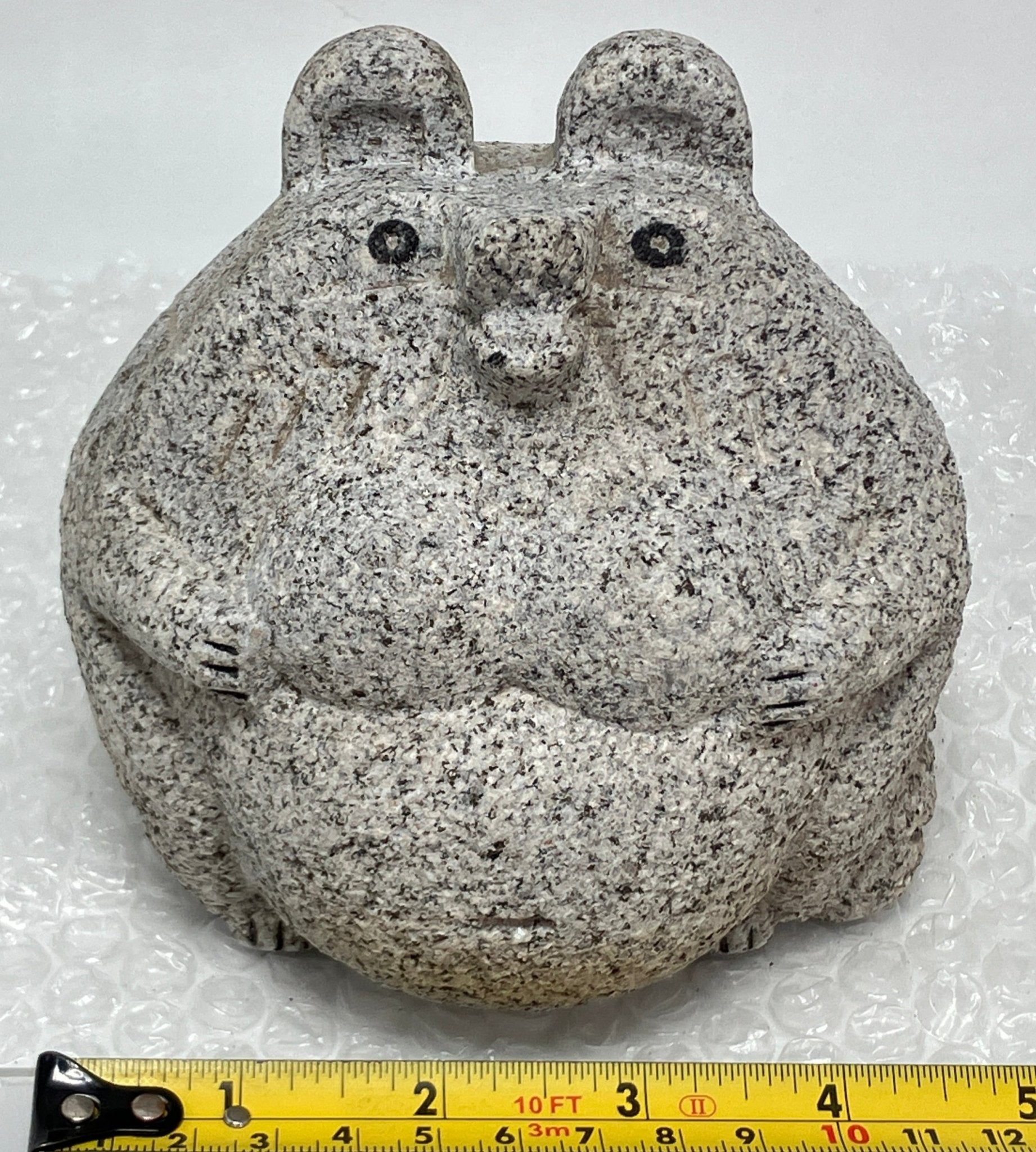 Female Tanuki Statue Hand-Carved Granite Stone Japanese Raccoon Dog - japanstones.shop