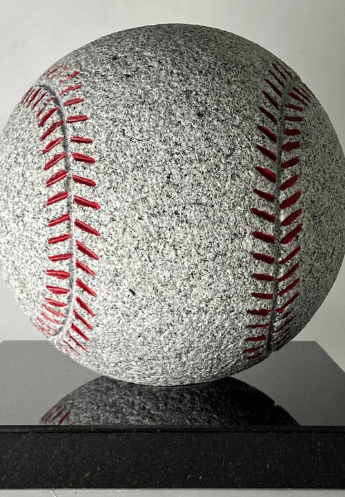 Baseball Granite Stone Ball Handmade Gray Japanese Garden Ornament Statue