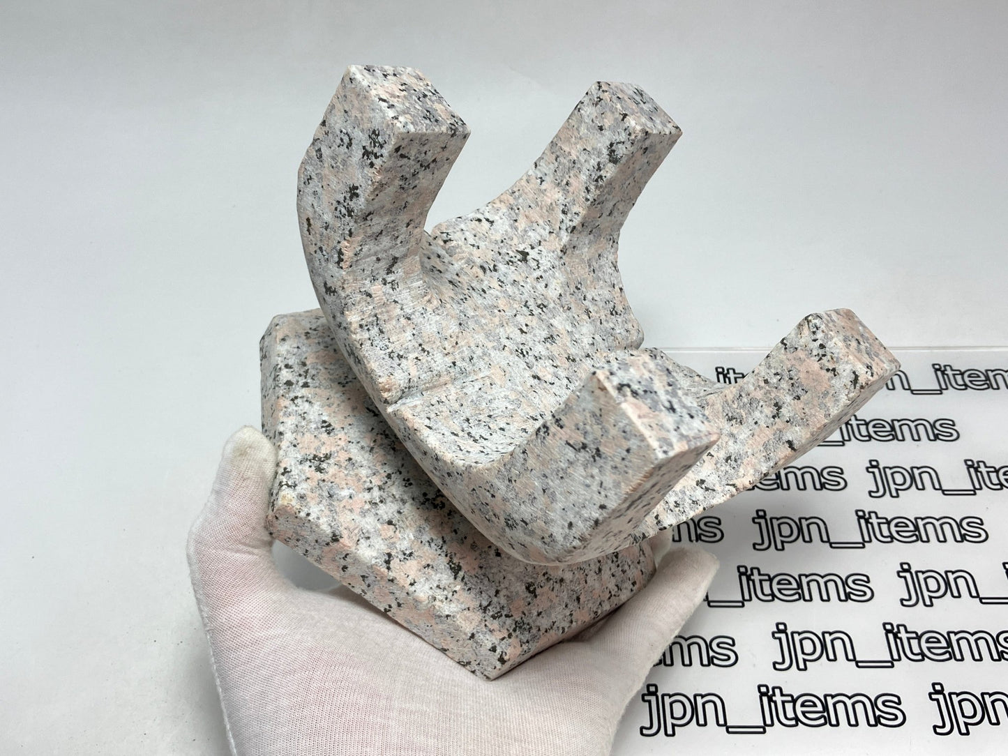 Zen Pink Gray Yukimi Stone Lantern