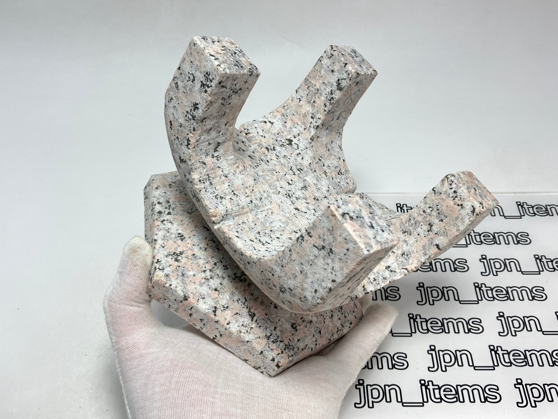 Zen Pink Gray Yukimi Stone Lantern