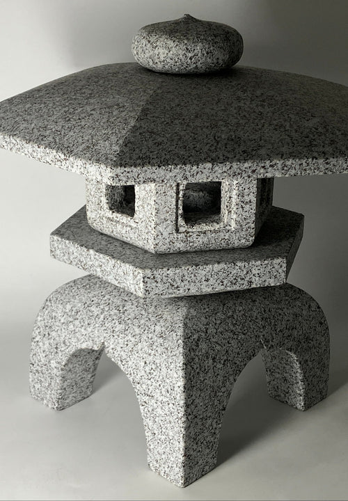 Zen Gray Stone Lantern Yukimi Tourou Small Granite Japanese Garden Ornament Statue