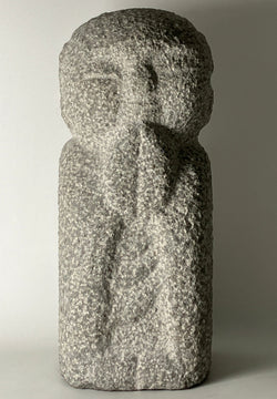 Gasshou Jizo Ojizo-Sama Granite Stone Sculpture Handmade Japanese Garden 6.2Kg