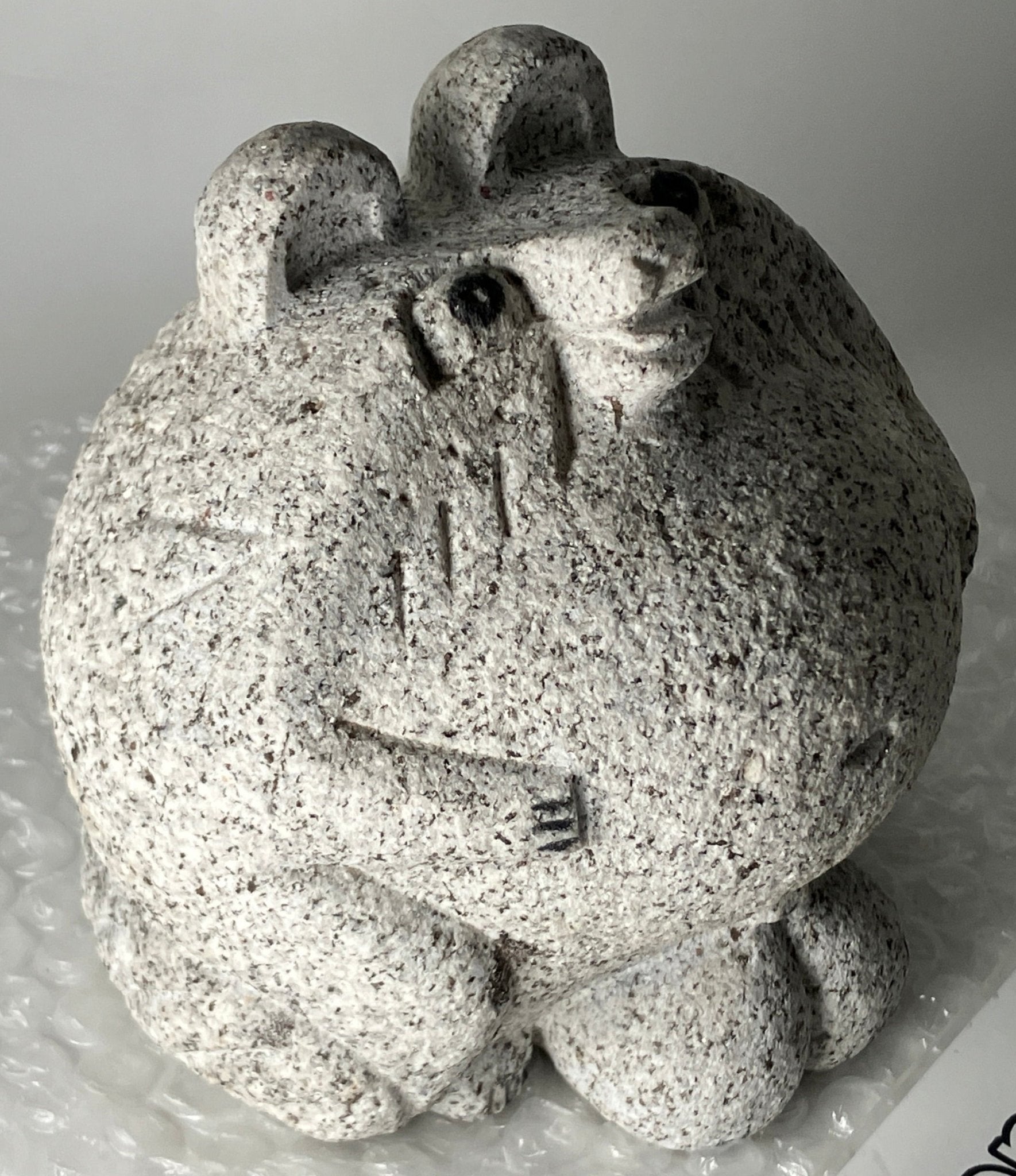 Male Tanuki Statue Hand-Carved Granite Stone Japanese Raccoon Dog - japanstones.shop