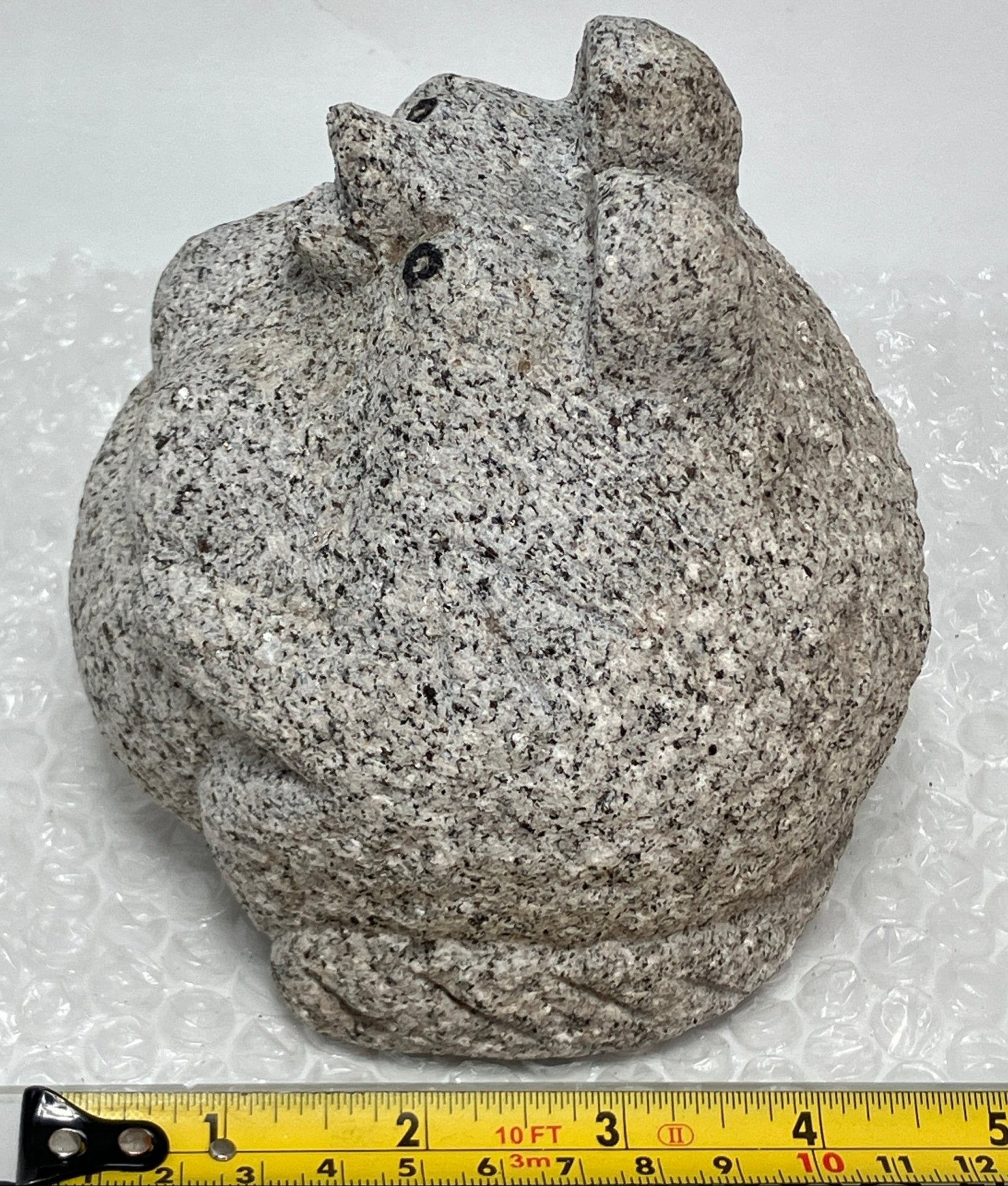 Female Tanuki Statue Hand-Carved Granite Stone Japanese Raccoon Dog - japanstones.shop