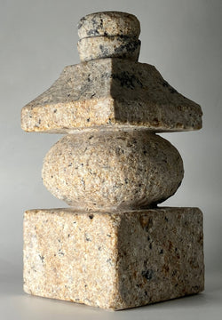 Zen Beige Stone Gorinto Micro Granite Japanese Garden Ornament Statue