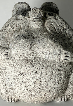 Female Tanuki Statue Hand-Carved Granite Stone Japanese Raccoon Dog