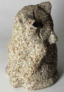 a dog with its eyes tightly closed Brown Statue Granite Stone Sculpture Handmade