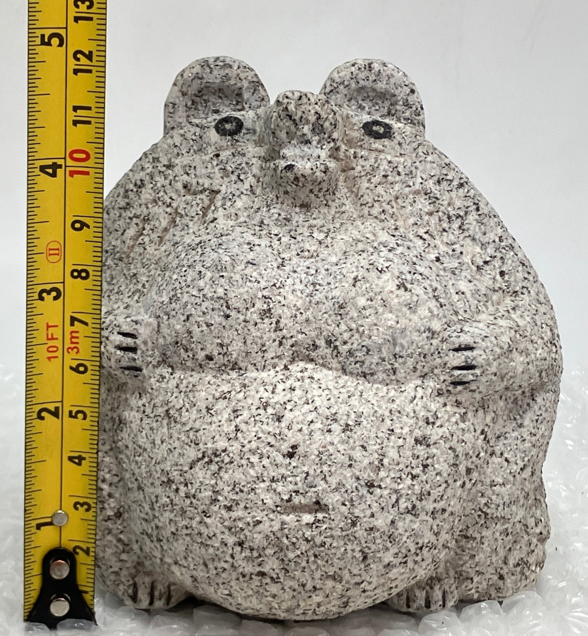 Female Tanuki Statue Hand-Carved Granite Stone Japanese Raccoon Dog - japanstones.shop