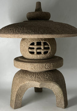 Brown Stone Lantern Kodai Yukimi Tourou Tuff Stone Handmade Japanese Garden