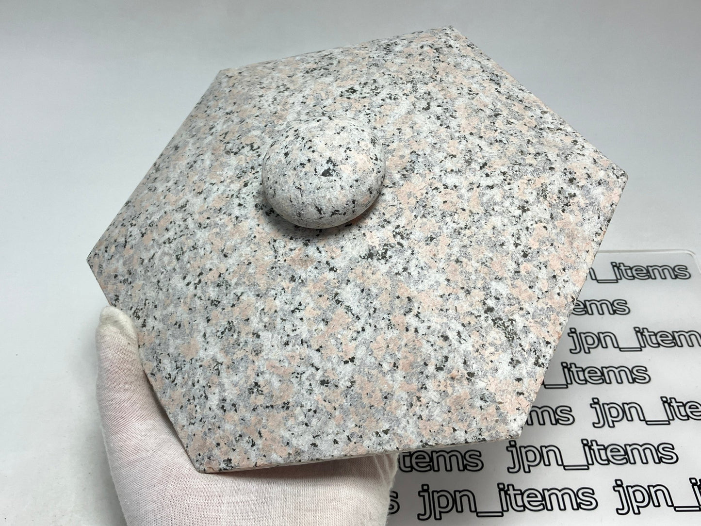 Zen Pink Gray Yukimi Stone Lantern