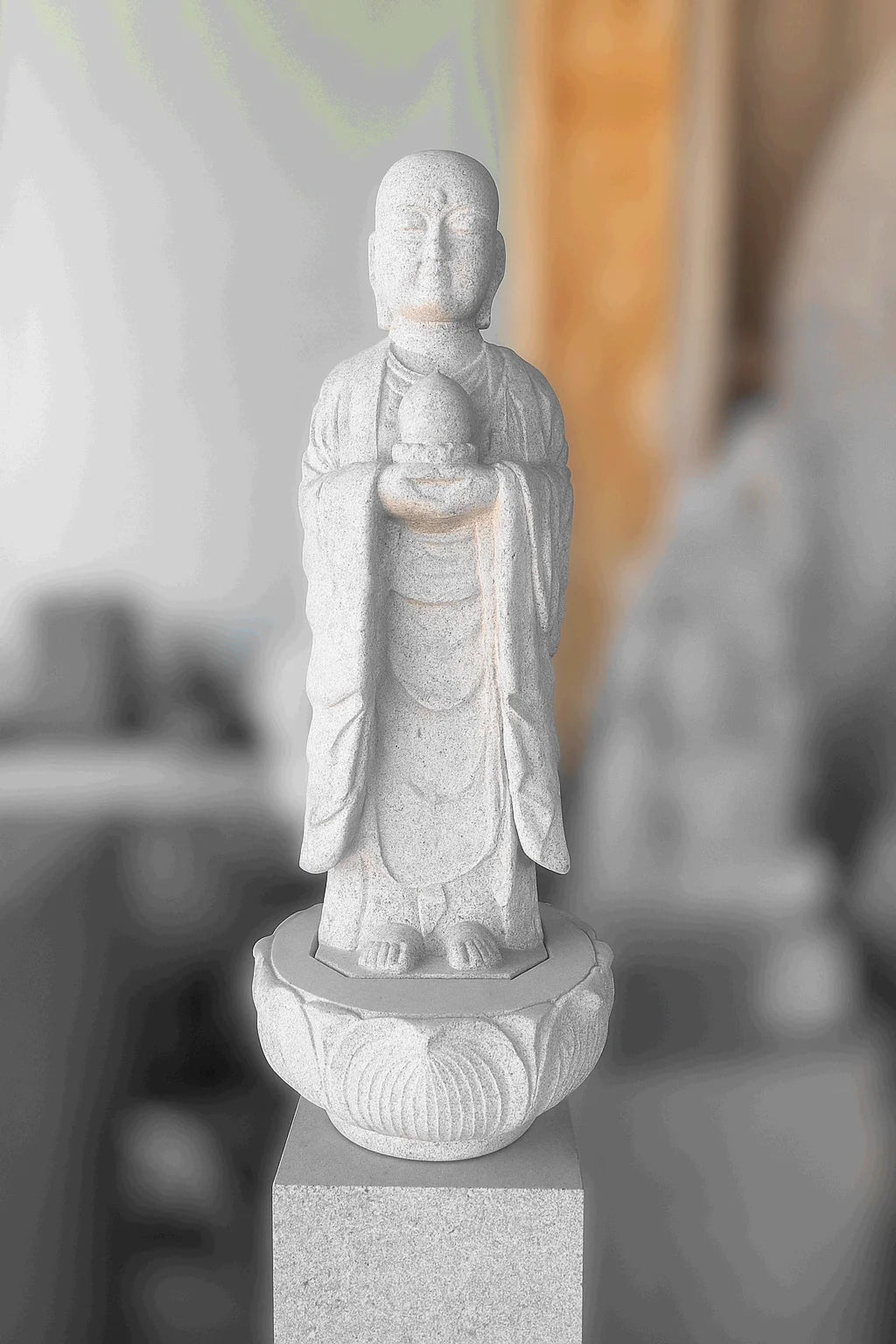Boat-Shaped Enmei Jizo Statue | Natsuyama Stone, 16.14 in