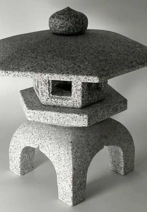 Zen Gray Stone Lantern Yukimi Tourou Small Granite Japanese Garden Ornament Statue