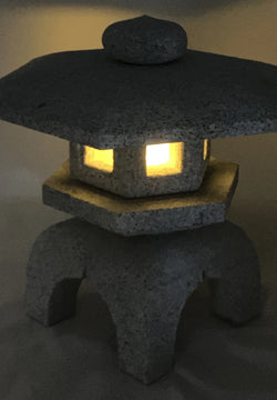 Zen Gray Stone Lantern Yukimi Tourou Granite Japan Garden Ornament Statue
