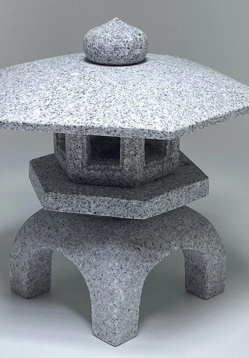 Zen Gray Stone Lantern Yukimi Tourou Small Granite Japanese Garden Ornament Statue