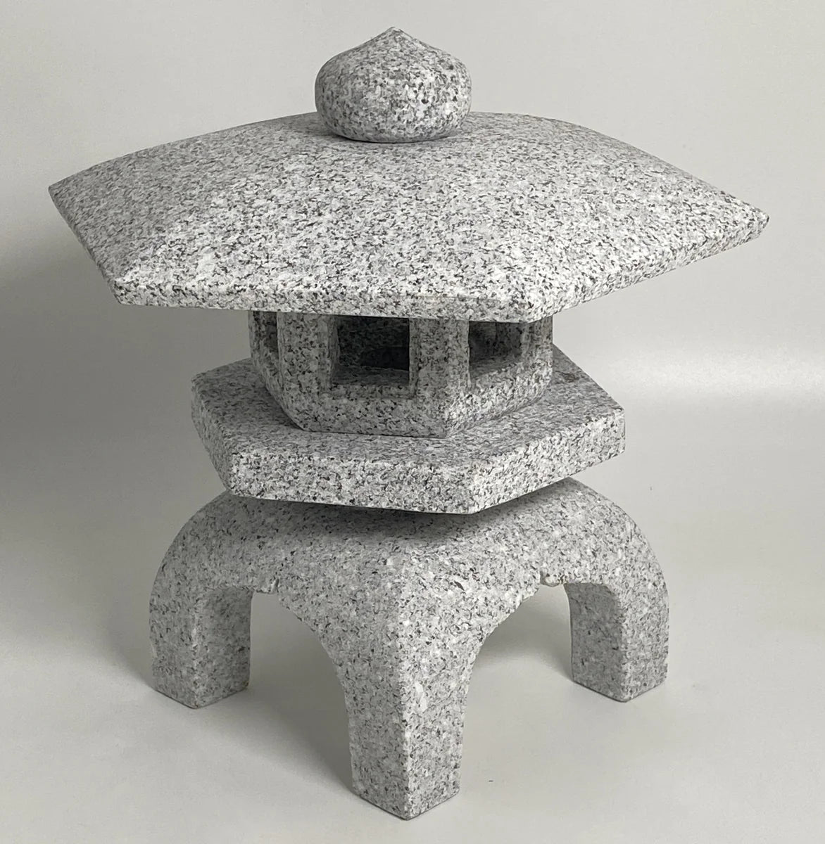 Zen Gray Stone Lantern Yukimi Tourou Small Granite Japanese Garden Ornament Statue