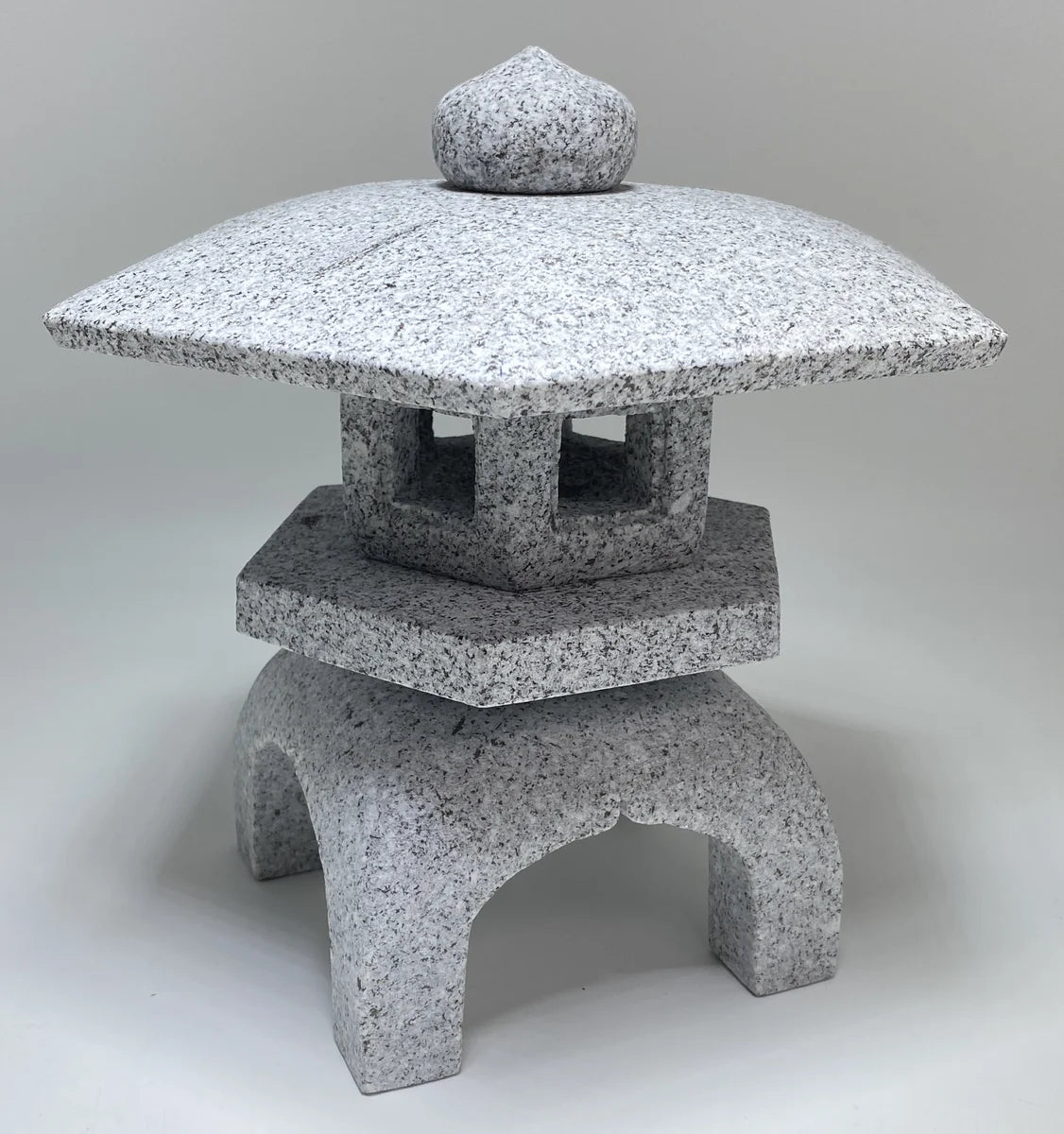 Zen Gray Stone Lantern Yukimi Tourou Small Granite Japanese Garden Ornament Statue
