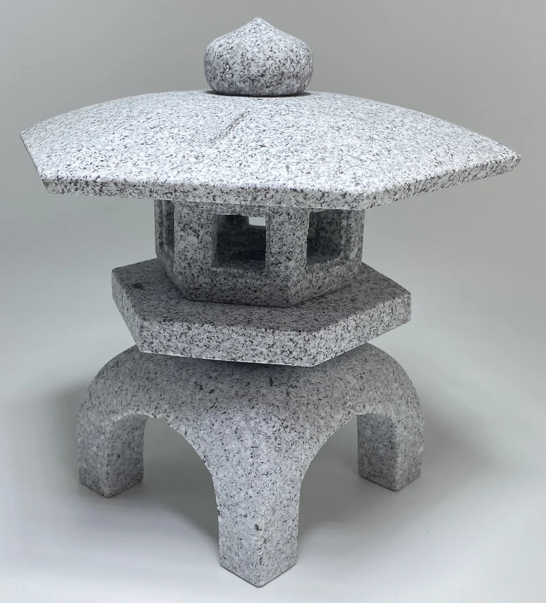 Zen Gray Stone Lantern Yukimi Tourou Small Granite Japanese Garden Ornament Statue