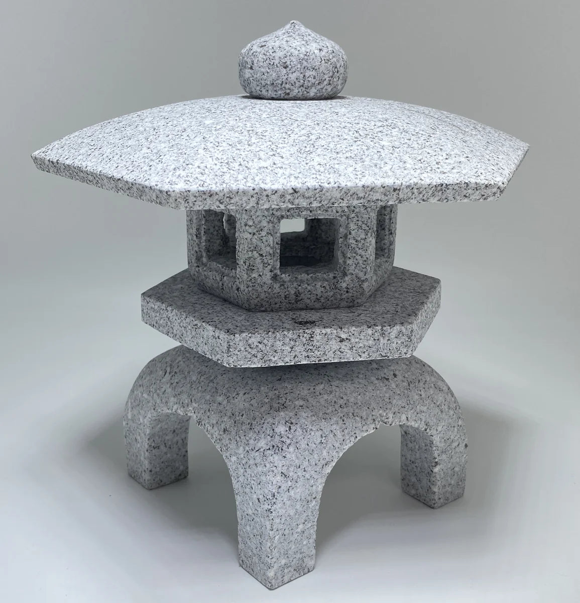Zen Gray Stone Lantern Yukimi Tourou Small Granite Japanese Garden Ornament Statue