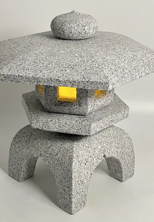 Zen Gray Stone Lantern Yukimi Tourou Granite Japan Garden Ornament Statue